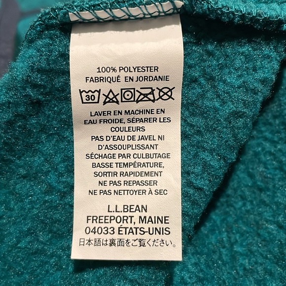 NWOT L.L. Bean Fleece Sweater in Heathered Teal - Picture 6 of 9